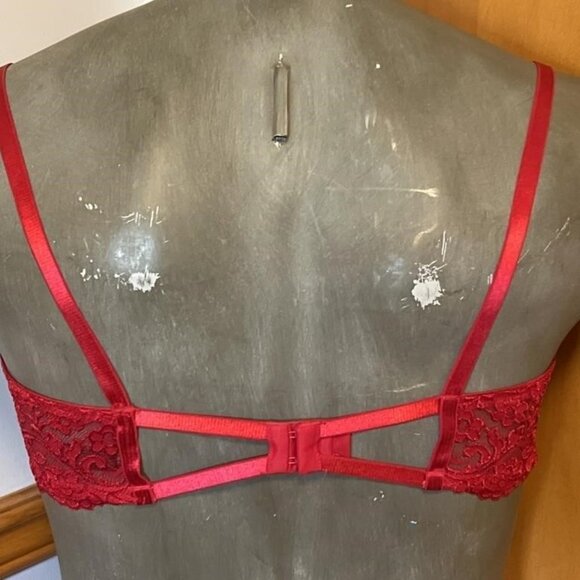 SET of 2 Bundle!! Smart & Sexy Lace Bra Padded 40D Red & Black - Picture 6 of 13